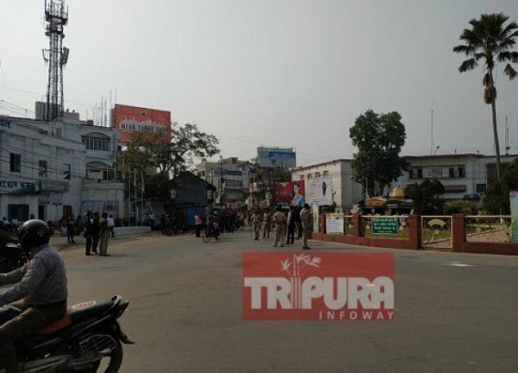 Security blanket across Tripura as Congress observes 24-hrs-Strike Security blanket across Tripura as Congress observes 24-hrs-Strike